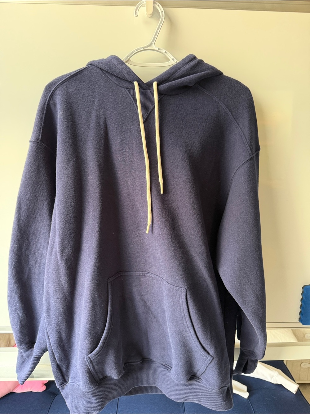 aerie Navy Hoodie with Cream Drawcord